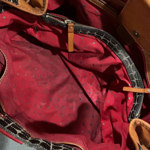 Kate Spade Brown Jacquard Red & Brown Bag - Picture 10 of 16